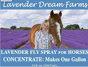 Fly Spray Concentrate Reppellent with 100% Pure Lavender, Makes one Gallon.